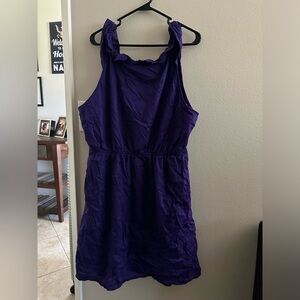 Gorgeous color purple summer dress with ruffle